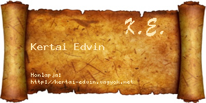 Kertai Edvin névjegykártya